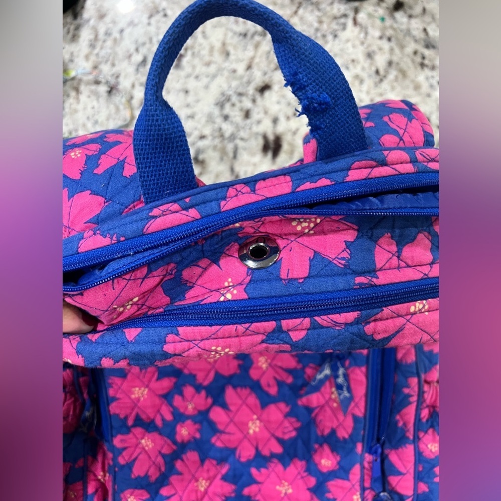 Vera Bradley Women's Signature Cotton Campus Tech Backpack, Art Poppies - Picture 7 of 16